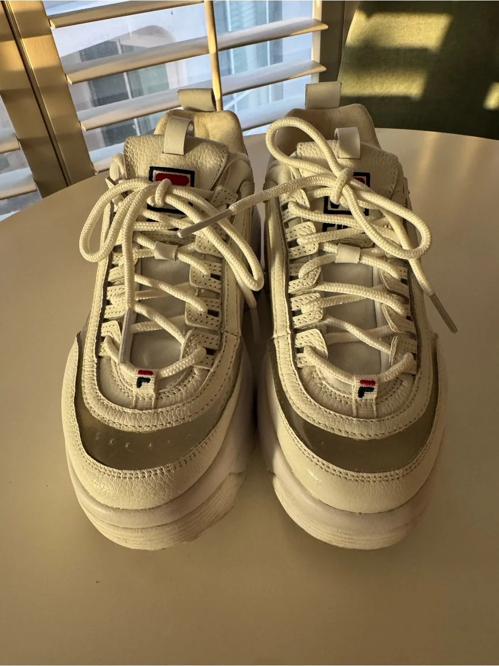 FILA White and Clear Platform Disruptor II - Barneys New York exclusive